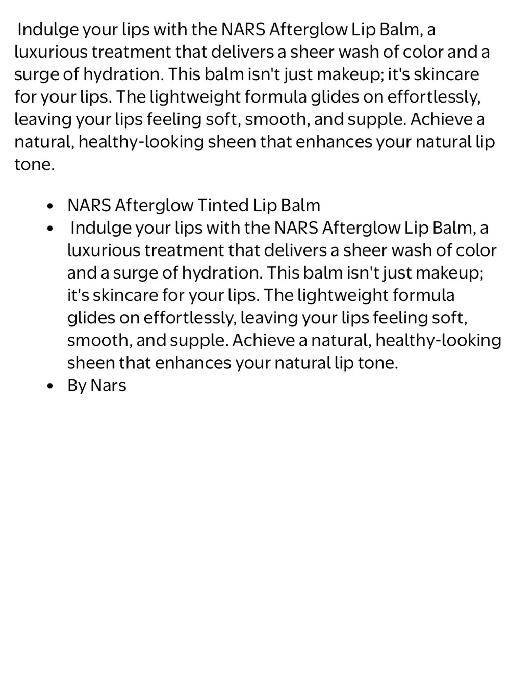 NARS Afterglow Tinted Lip Balm in ORGASM NIB
